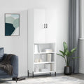 vidaXL Witrynka, biała, 69,5x34x180 cm, materiał drewnopochodny