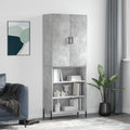 vidaXL Witrynka, szarość betonu 69,5x34x180 cm materiał drewnopochodny