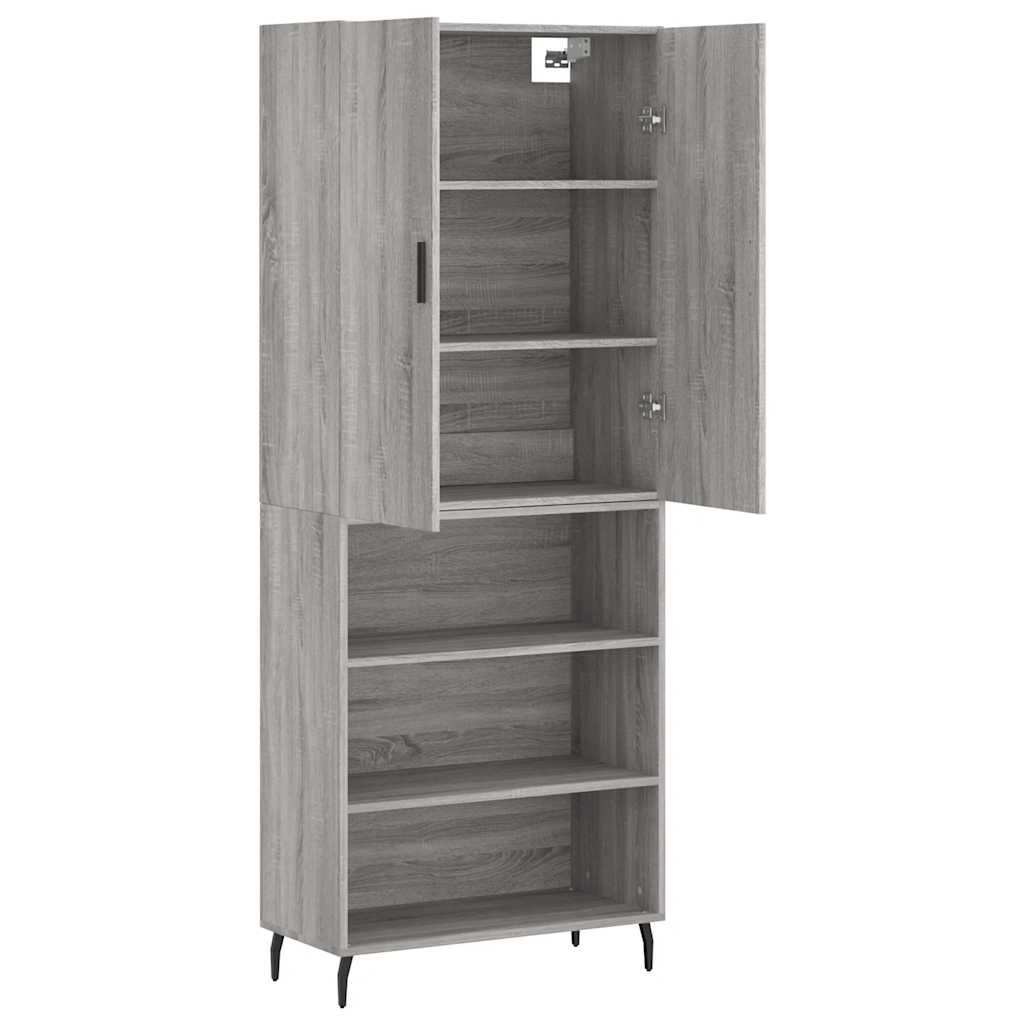 vidaXL Witrynka szary dąb sonoma 69,5x34x180cm materiał drewnopochodny