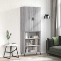 vidaXL Witrynka szary dąb sonoma 69,5x34x180cm materiał drewnopochodny