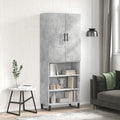 vidaXL Witrynka, szarość betonu 69,5x34x180 cm materiał drewnopochodny