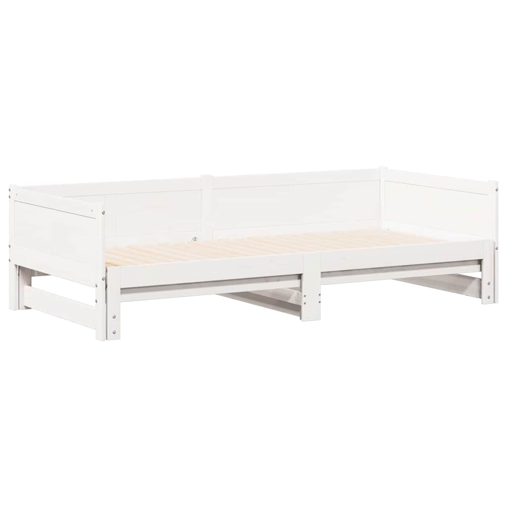 vidaXL Łóżko dzienne z funkcją wysuwania Biały 203,5 x 184 x 56,5 cm