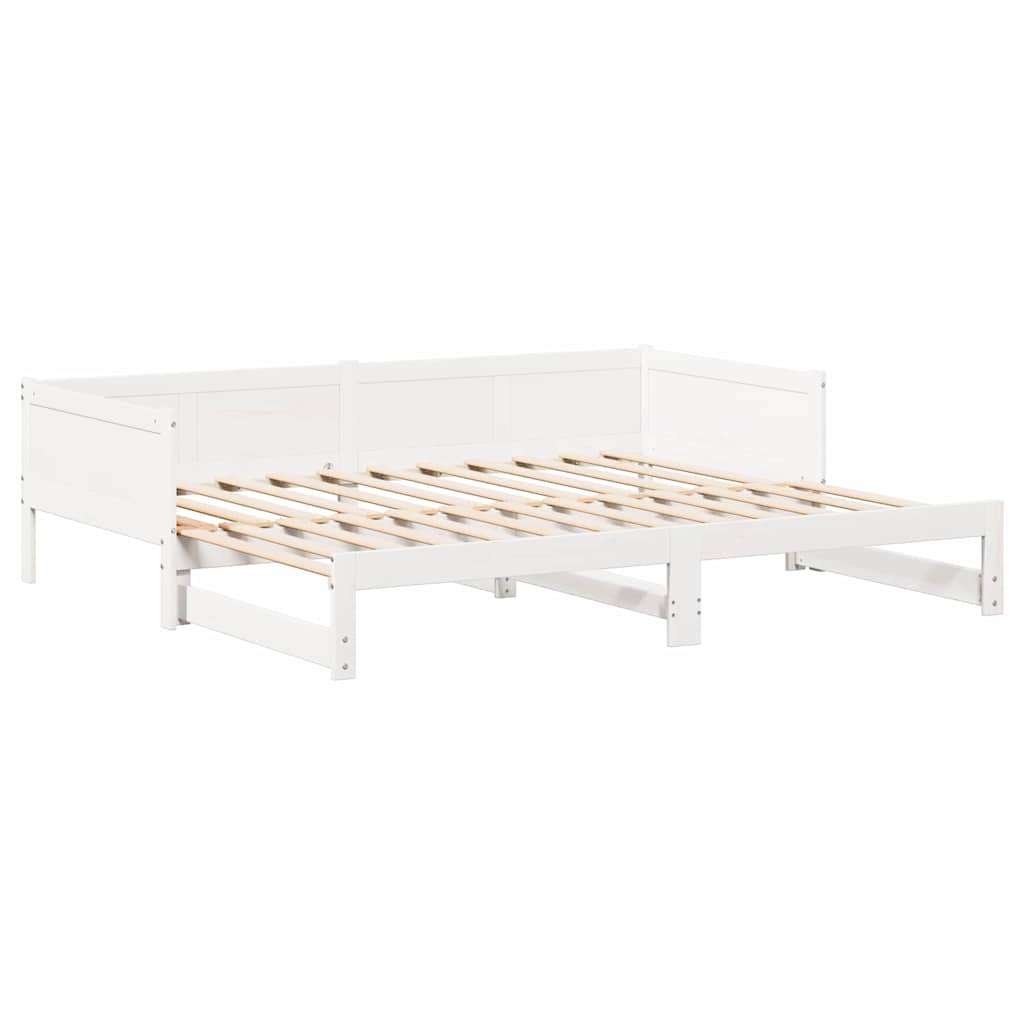 vidaXL Łóżko dzienne z funkcją wysuwania Biały 203,5 x 184 x 56,5 cm