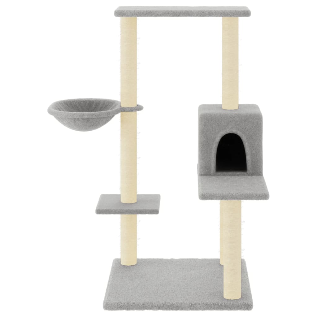 vidaXL Drapak dla kota z sizalowymi słupkami, jasnoszary, 95 cm