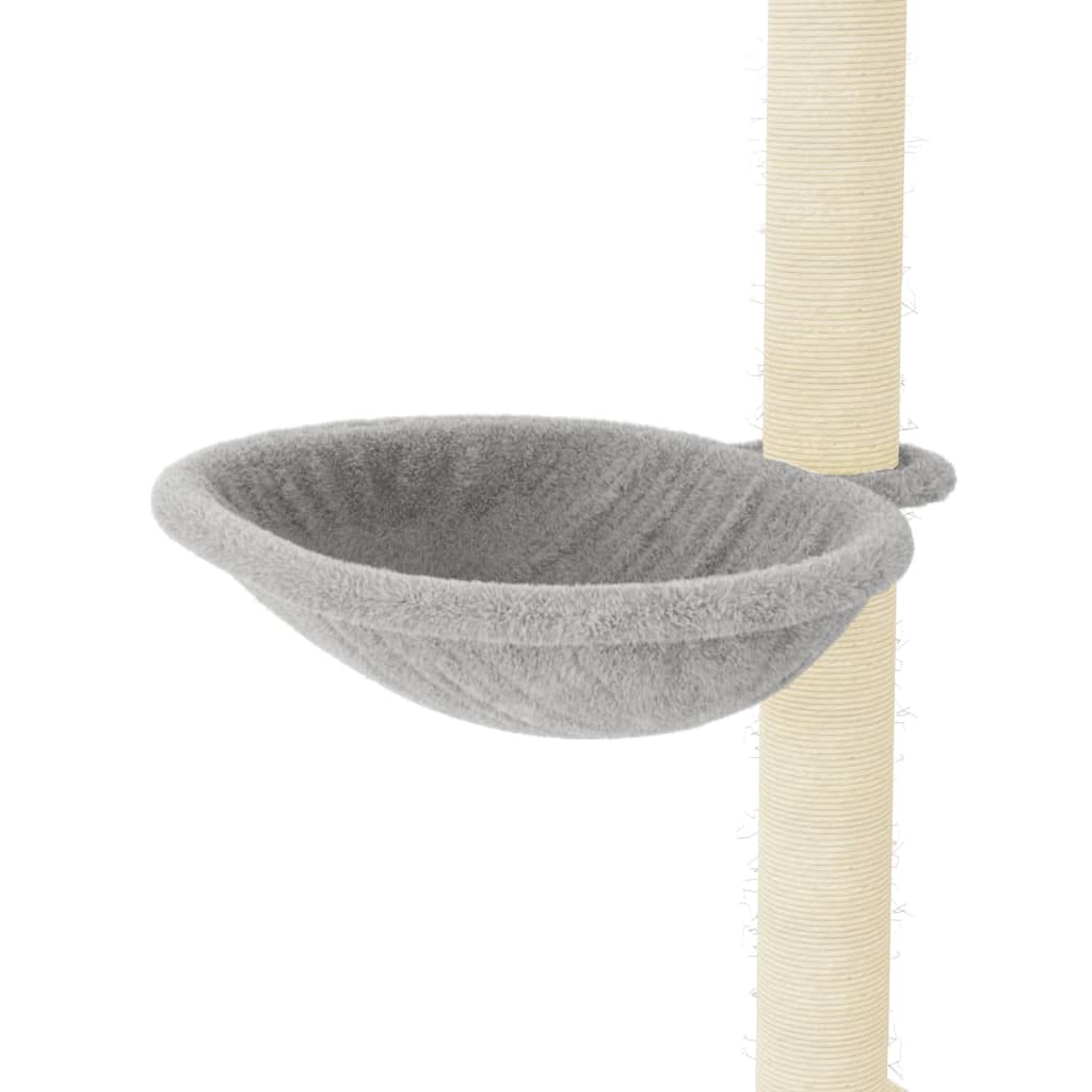 vidaXL Drapak dla kota z sizalowymi słupkami, jasnoszary, 95 cm