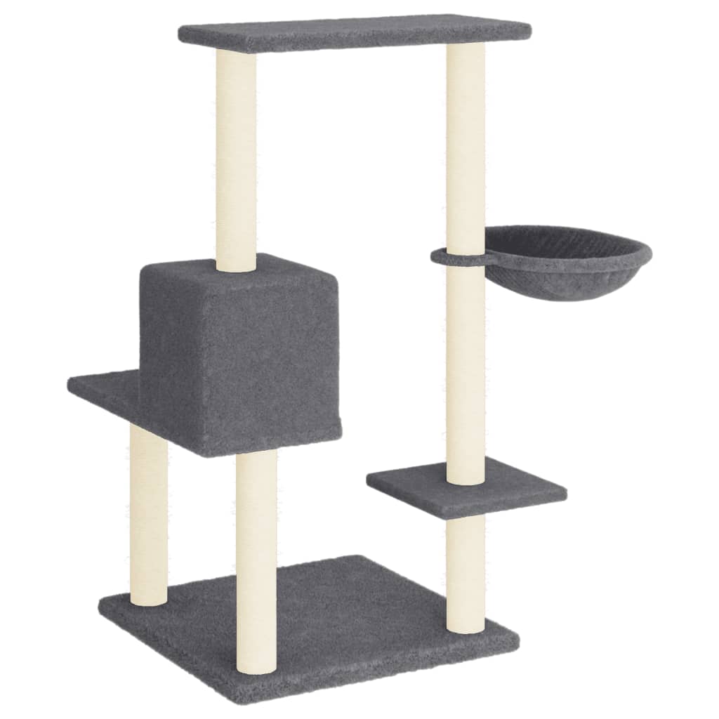 vidaXL Drapak dla kota z sizalowymi słupkami, ciemnoszary, 95 cm