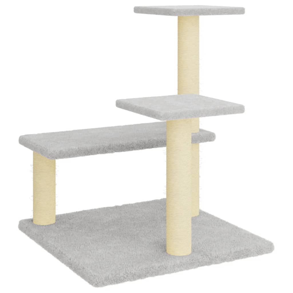 vidaXL Drapak dla kota z sizalowymi słupkami, jasnoszary, 61 cm