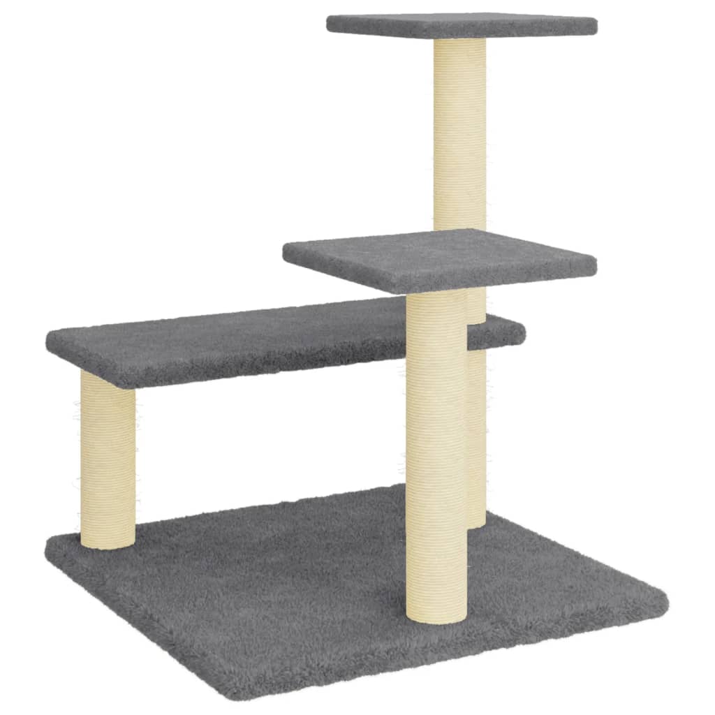 vidaXL Drapak dla kota, z sizalowymi słupkami, ciemnoszary, 61 cm
