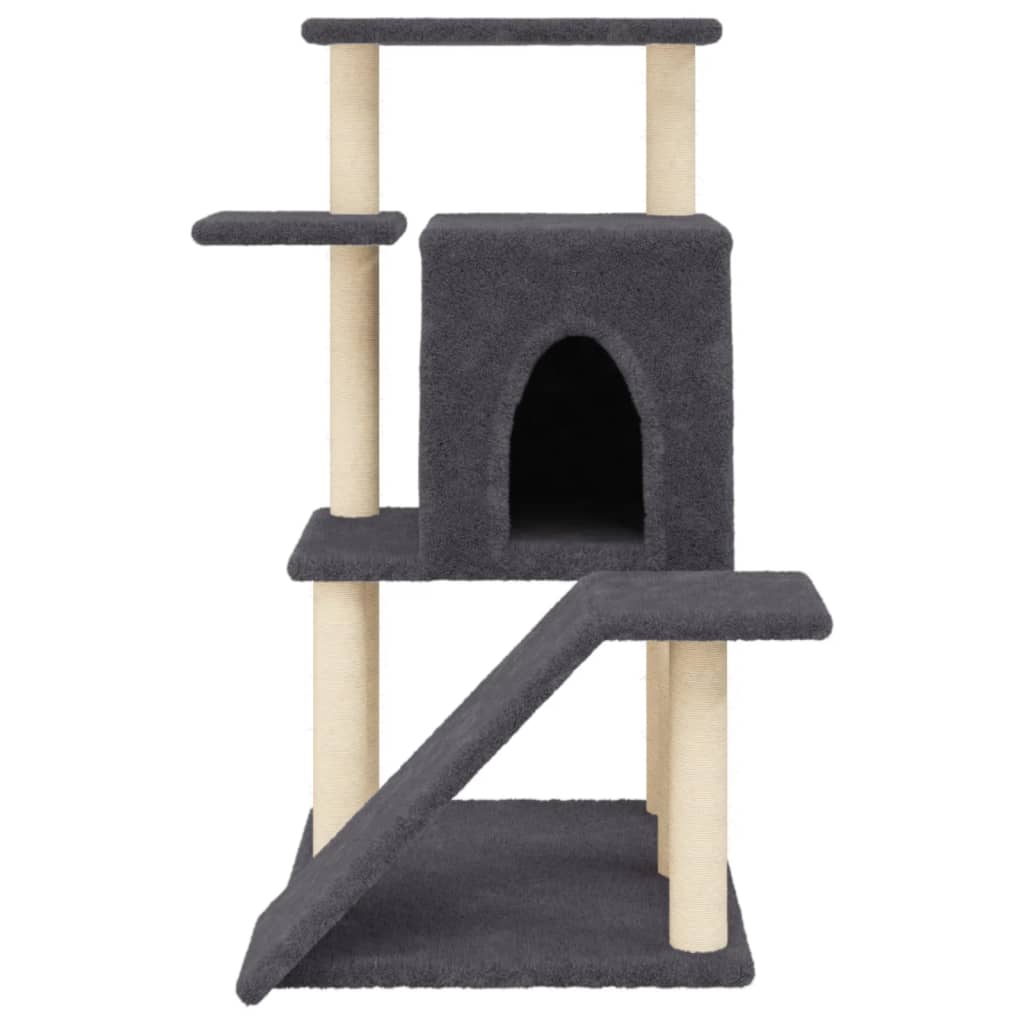 vidaXL Drapak dla kota, z sizalowymi słupkami, ciemnoszary, 97 cm