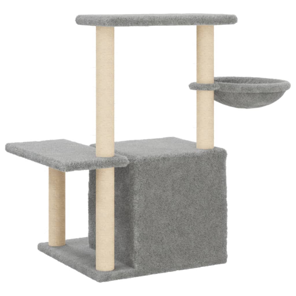 vidaXL Drapak dla kota, z sizalowymi słupkami, jasnoszary, 83 cm