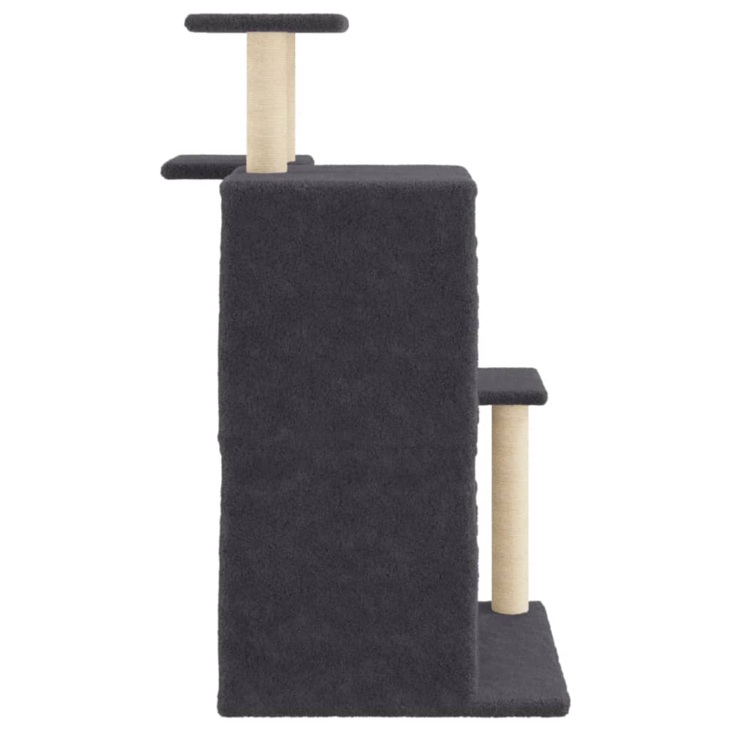 vidaXL Drapak dla kota, z sizalowymi słupkami, ciemnoszary, 97 cm
