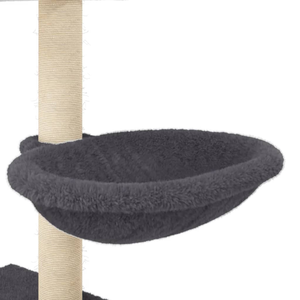 vidaXL Drapak dla kota z sizalowymi słupkami, ciemnoszary, 117 cm