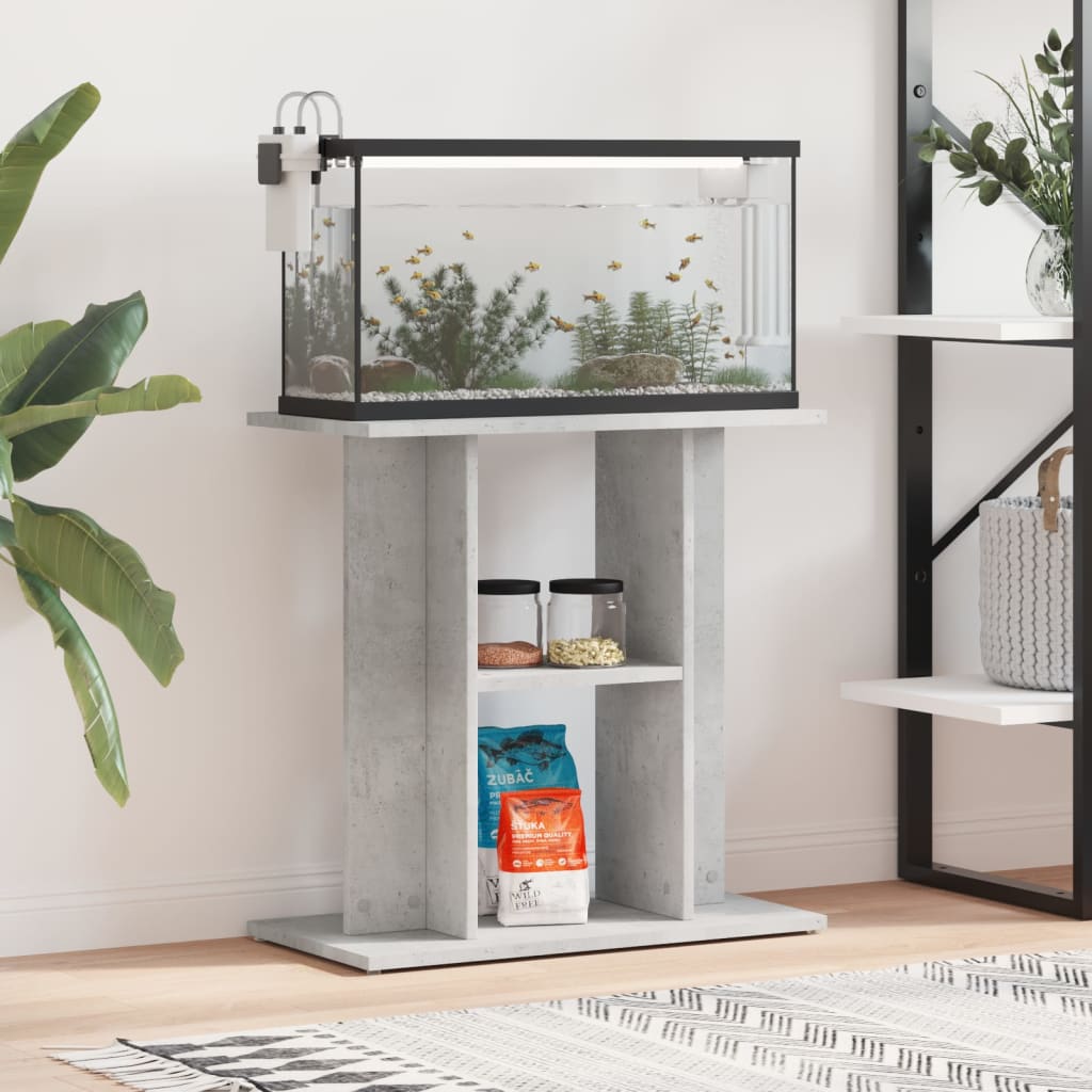 vidaXL Stojak pod akwarium Betonowy Szary 60x30x60 cm Drewno konstrukcyjne