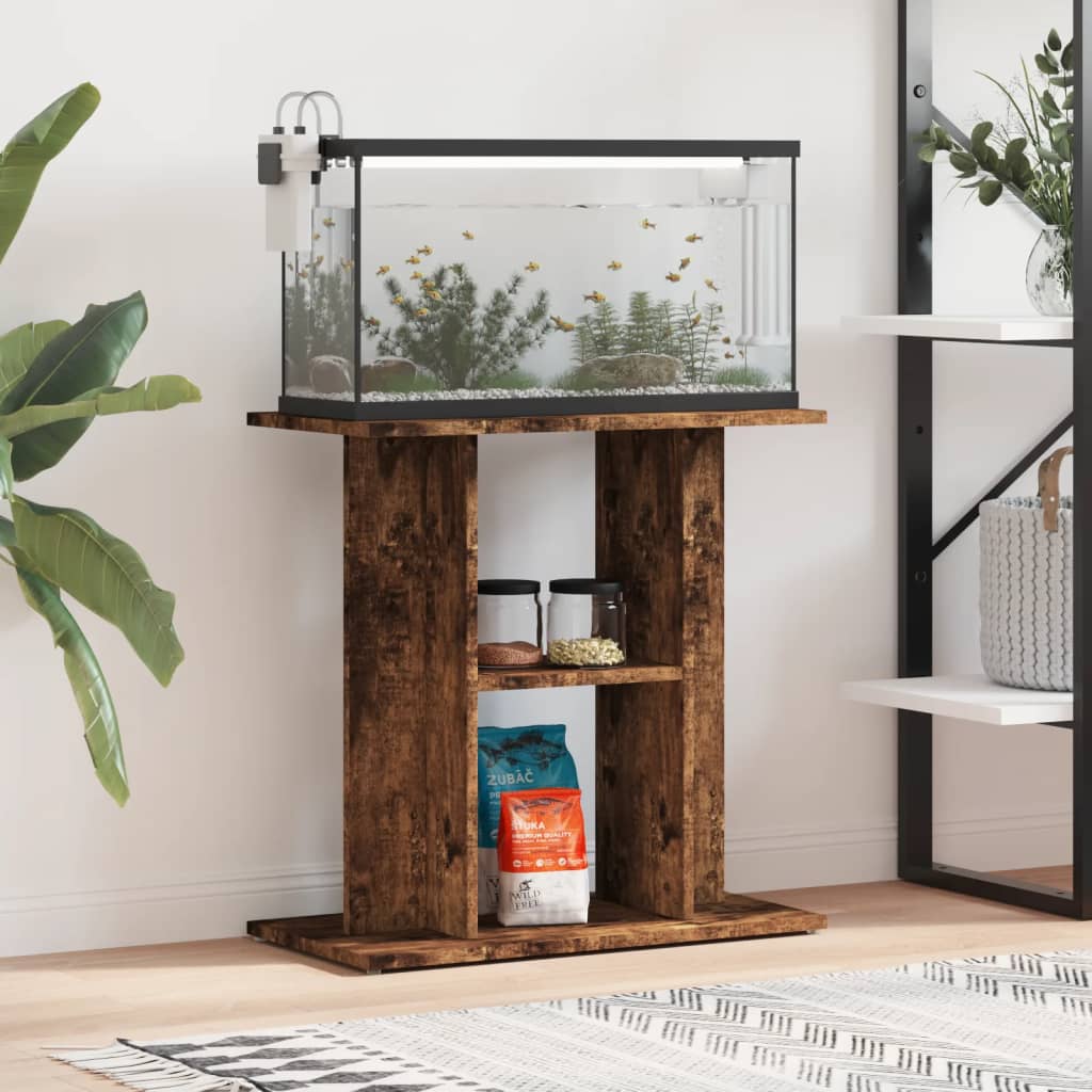 vidaXL Stojak pod akwarium dąb wędzony 60x30x60 cm Drewno konstrukcyjne