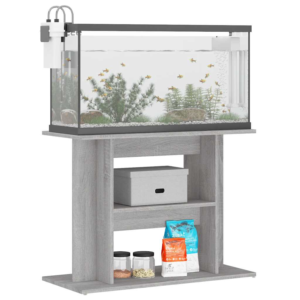 vidaXL Stojak pod akwarium Betonowy Szary 80x35x60 cm Drewno konstrukcyjne