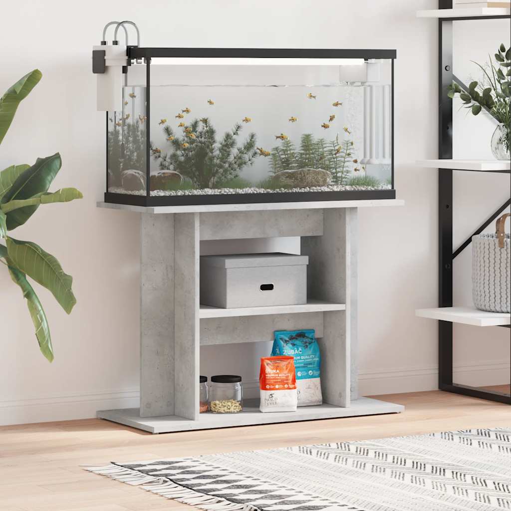 vidaXL Stojak pod akwarium Betonowy Szary 80x35x60 cm Drewno konstrukcyjne
