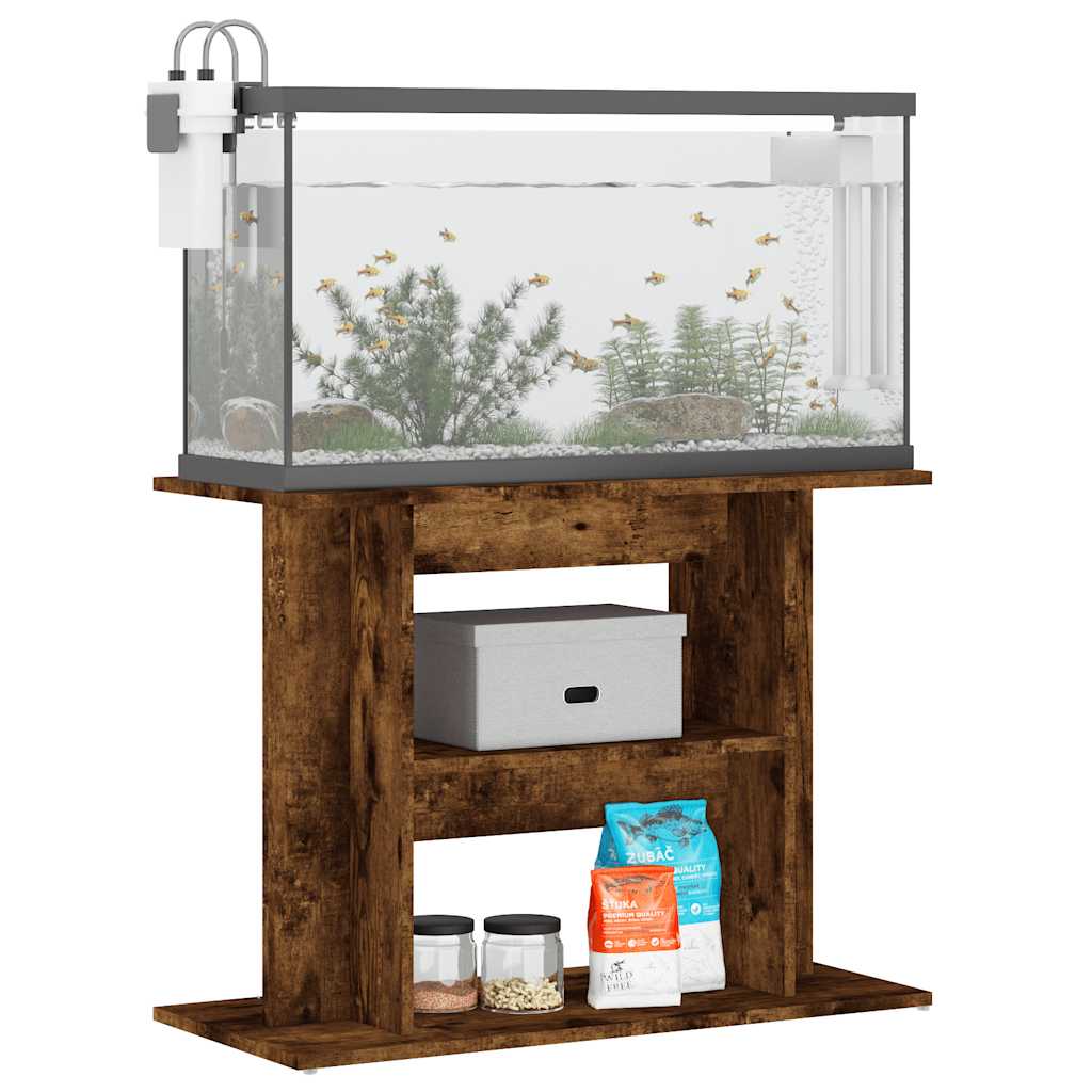 vidaXL Stojak pod akwarium dąb wędzony 80x35x60 cm Drewno konstrukcyjne