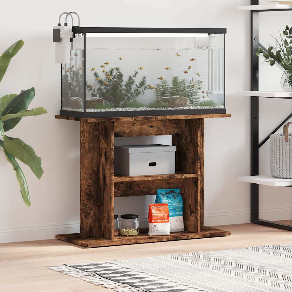 vidaXL Stojak pod akwarium dąb wędzony 80x35x60 cm Drewno konstrukcyjne