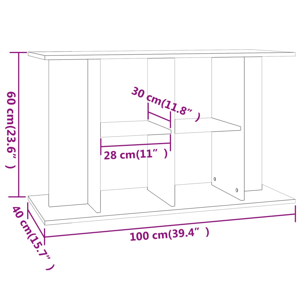 vidaXL Stojak na akwarium Sonoma Oak 100x40x60 cm Drewno konstrukcyjne