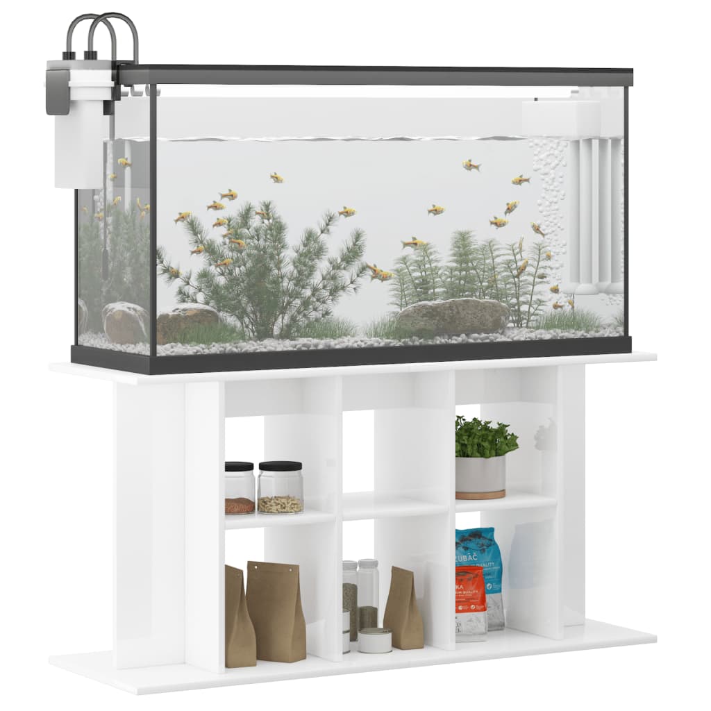 vidaXL Szafka pod akwarium, biała na wysoki połysk, 120x40x60 cm
