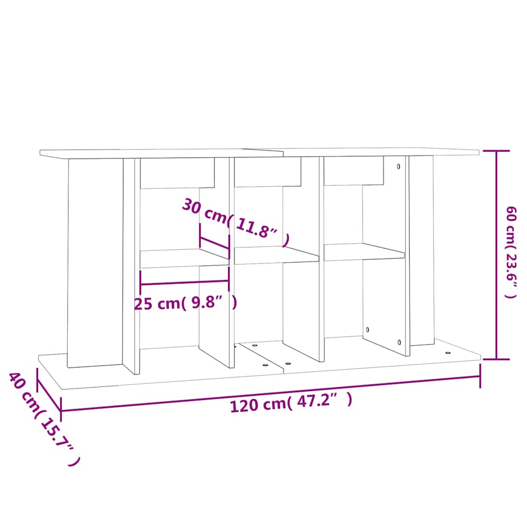 vidaXL Szafka pod akwarium, przydymiony dąb, 120x40x60 cm