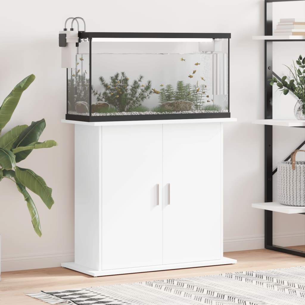vidaXL Szafka pod akwarium, biała 81x36x73 cm, materiał drewnopochodny