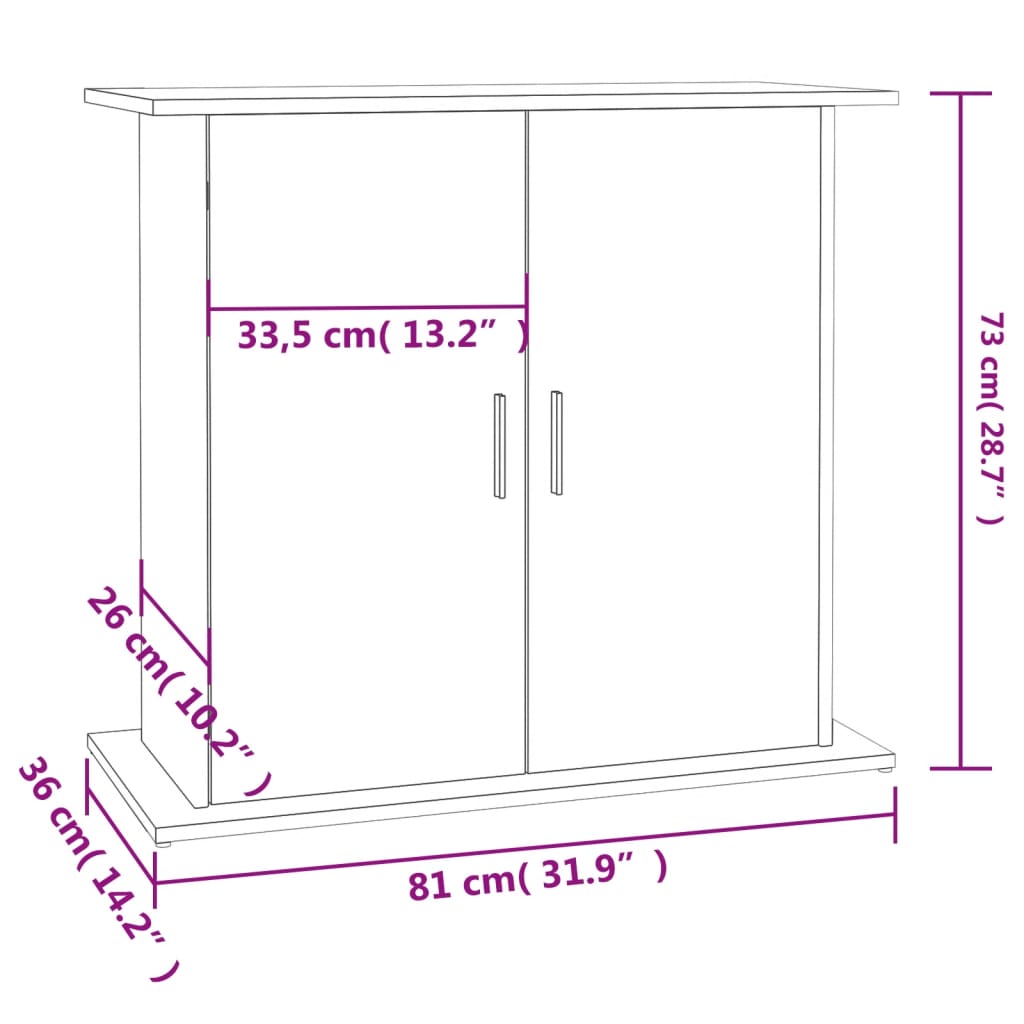 vidaXL Stojak na akwarium Sonoma Oak 81x36x73 cm Drewno konstrukcyjne