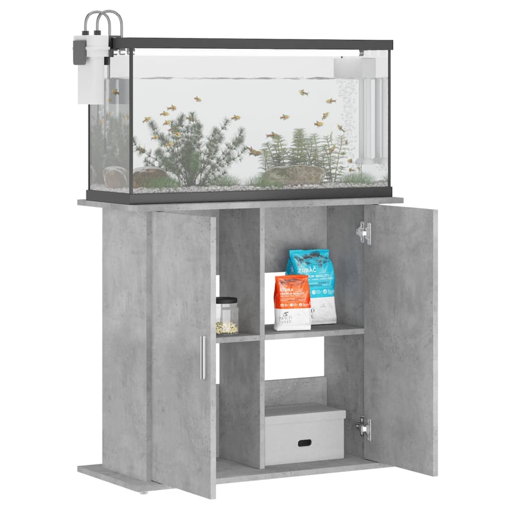 vidaXL Stojak pod akwarium Betonowy Szary 81x36x73 cm Drewno konstrukcyjne