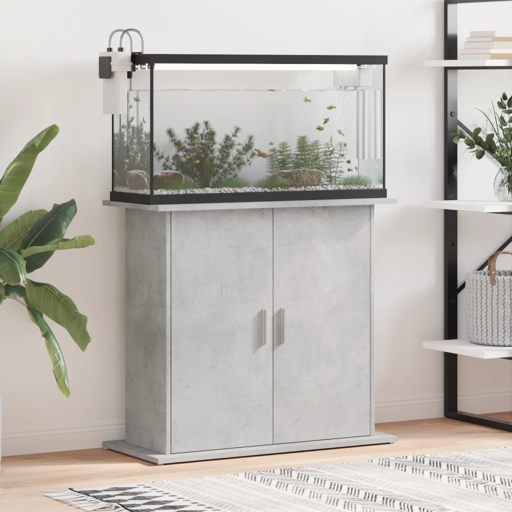 vidaXL Stojak pod akwarium Betonowy Szary 81x36x73 cm Drewno konstrukcyjne