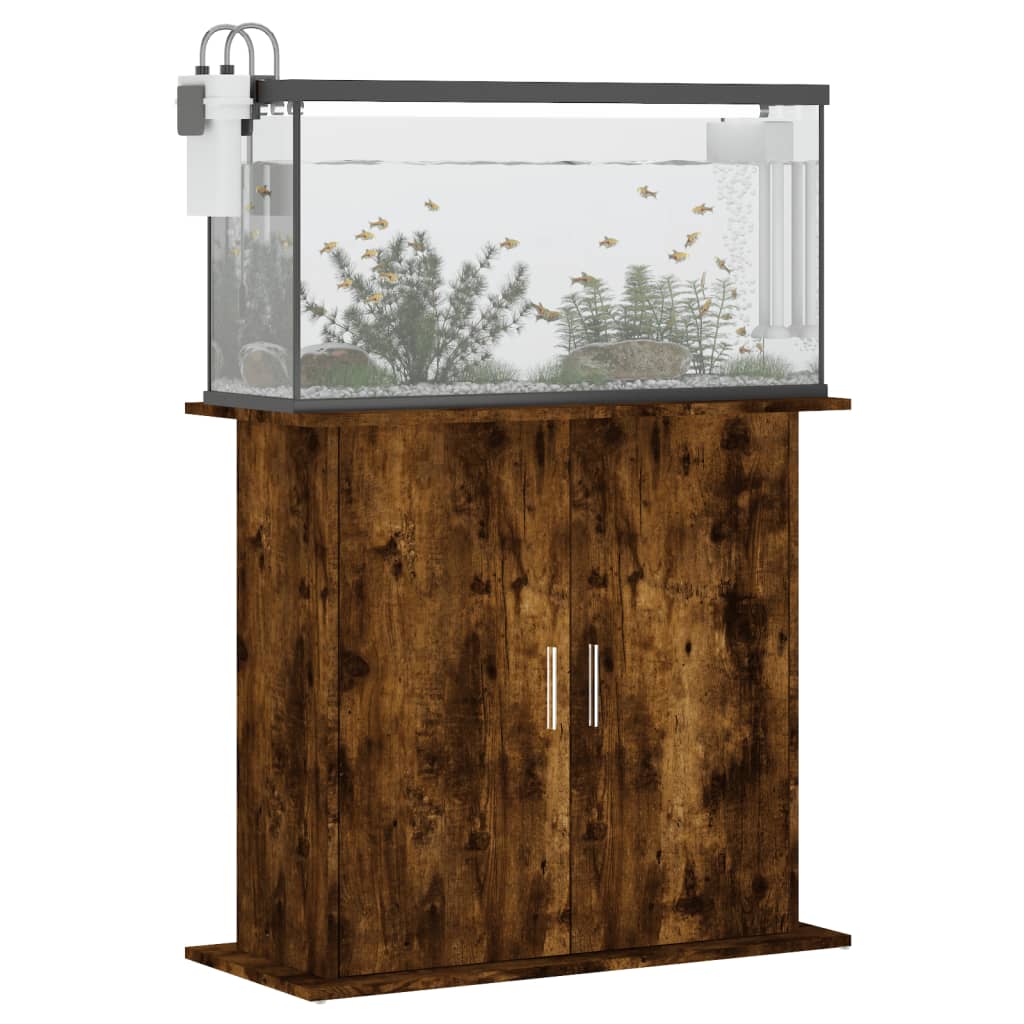 vidaXL Szafka pod akwarium, przydymiony dąb, 81x36x73 cm