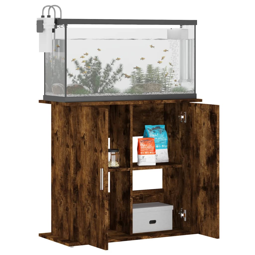 vidaXL Szafka pod akwarium, przydymiony dąb, 81x36x73 cm