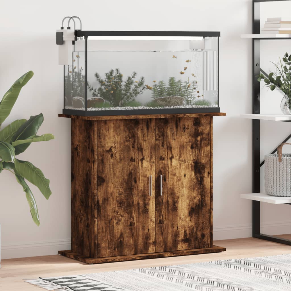 vidaXL Szafka pod akwarium, przydymiony dąb, 81x36x73 cm