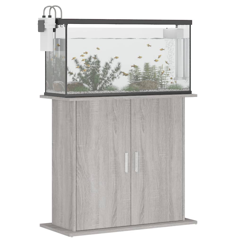 vidaXL Szafka pod akwarium, szary dąb sonoma, 81x36x73 cm