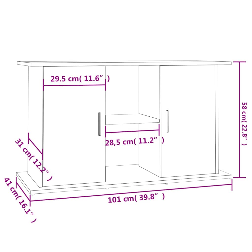 vidaXL Stojak na akwarium Sonoma Oak 101x41x58 cm Drewno konstrukcyjne