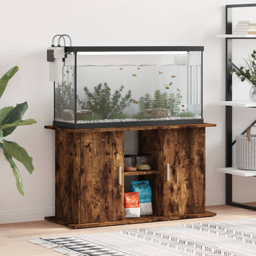 vidaXL Szafka pod akwarium, przydymiony dąb, 101x41x58 cm