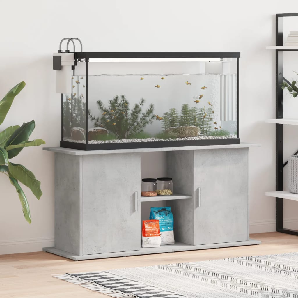 vidaXL Stojak pod akwarium Betonowy Szary 121x41x58 cm Drewno konstrukcyjne