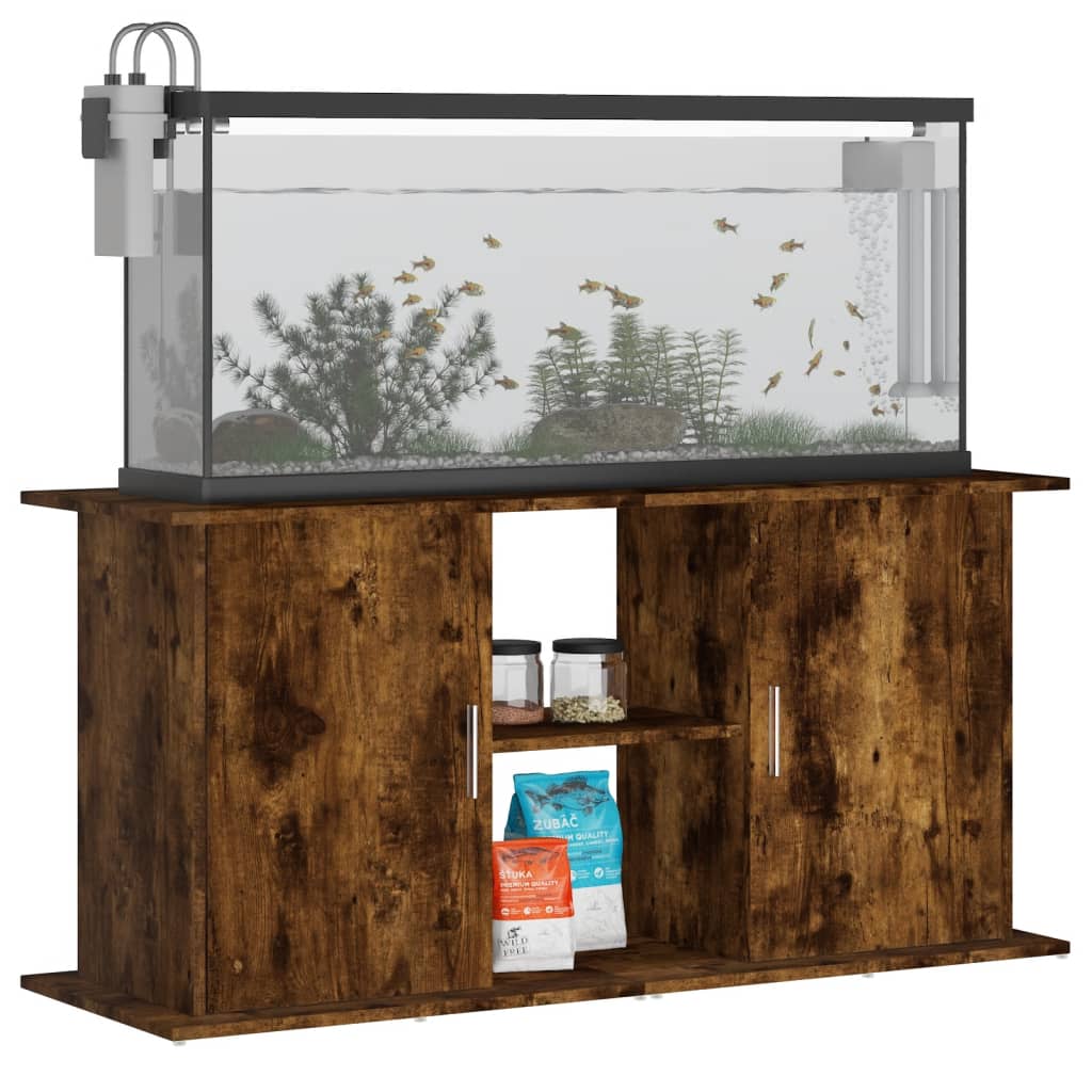 vidaXL Szafka pod akwarium, przydymiony dąb, 121x41x58 cm