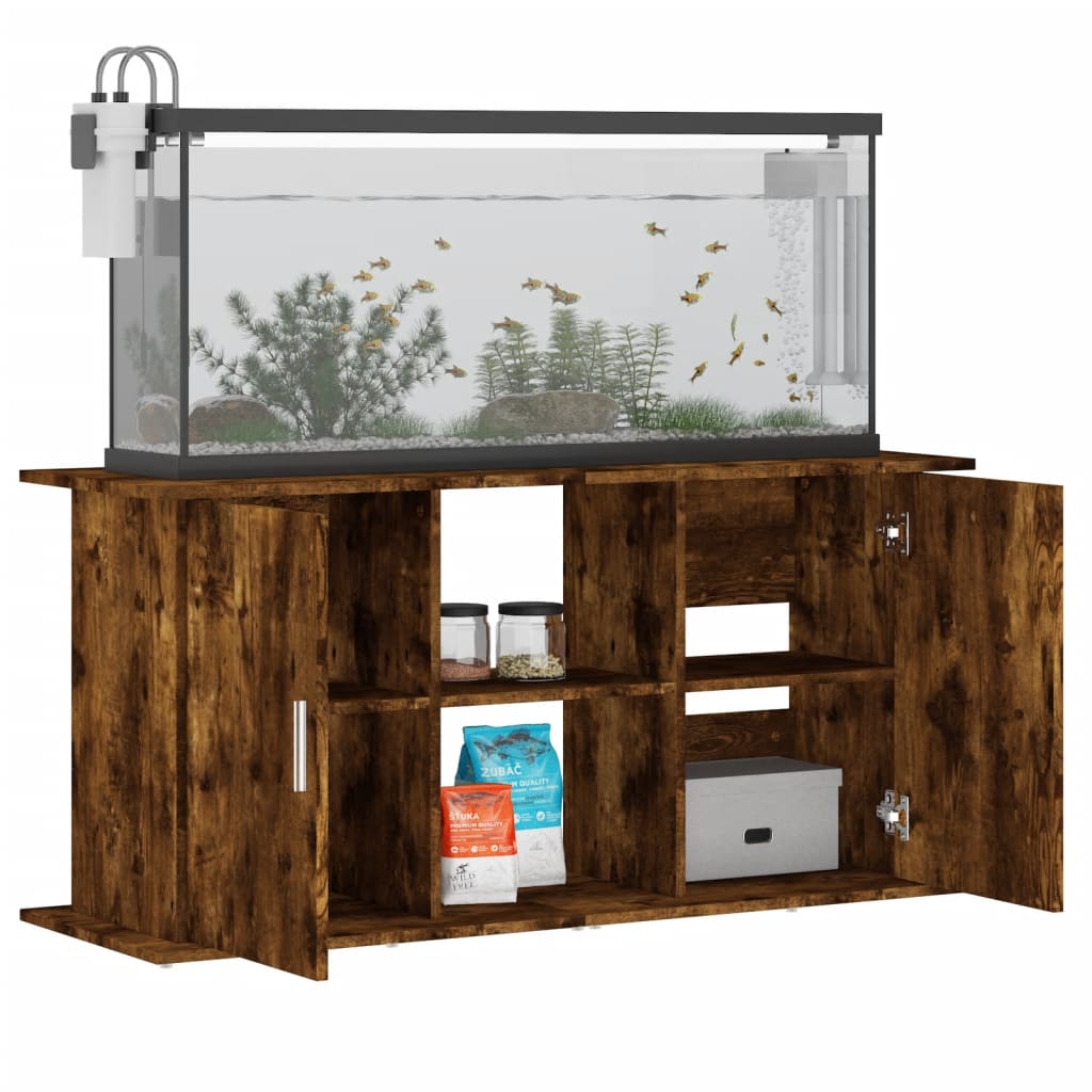 vidaXL Szafka pod akwarium, przydymiony dąb, 121x41x58 cm