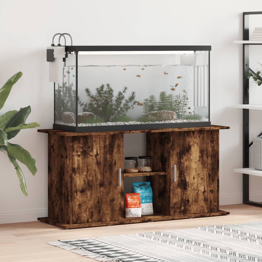 vidaXL Szafka pod akwarium, przydymiony dąb, 121x41x58 cm