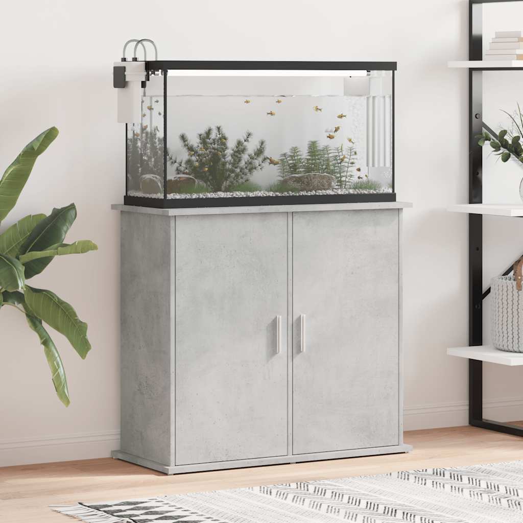 vidaXL Stojak pod akwarium Betonowy Szary 81x36x73 cm Drewno konstrukcyjne