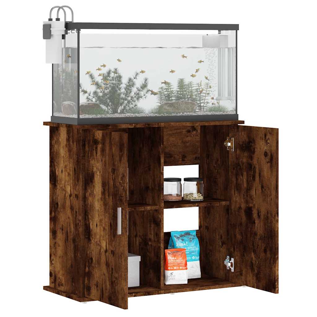 vidaXL Szafka pod akwarium, przydymiony dąb, 81x36x73 cm