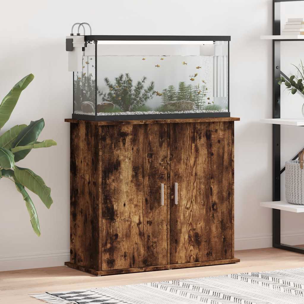 vidaXL Szafka pod akwarium, przydymiony dąb, 81x36x73 cm
