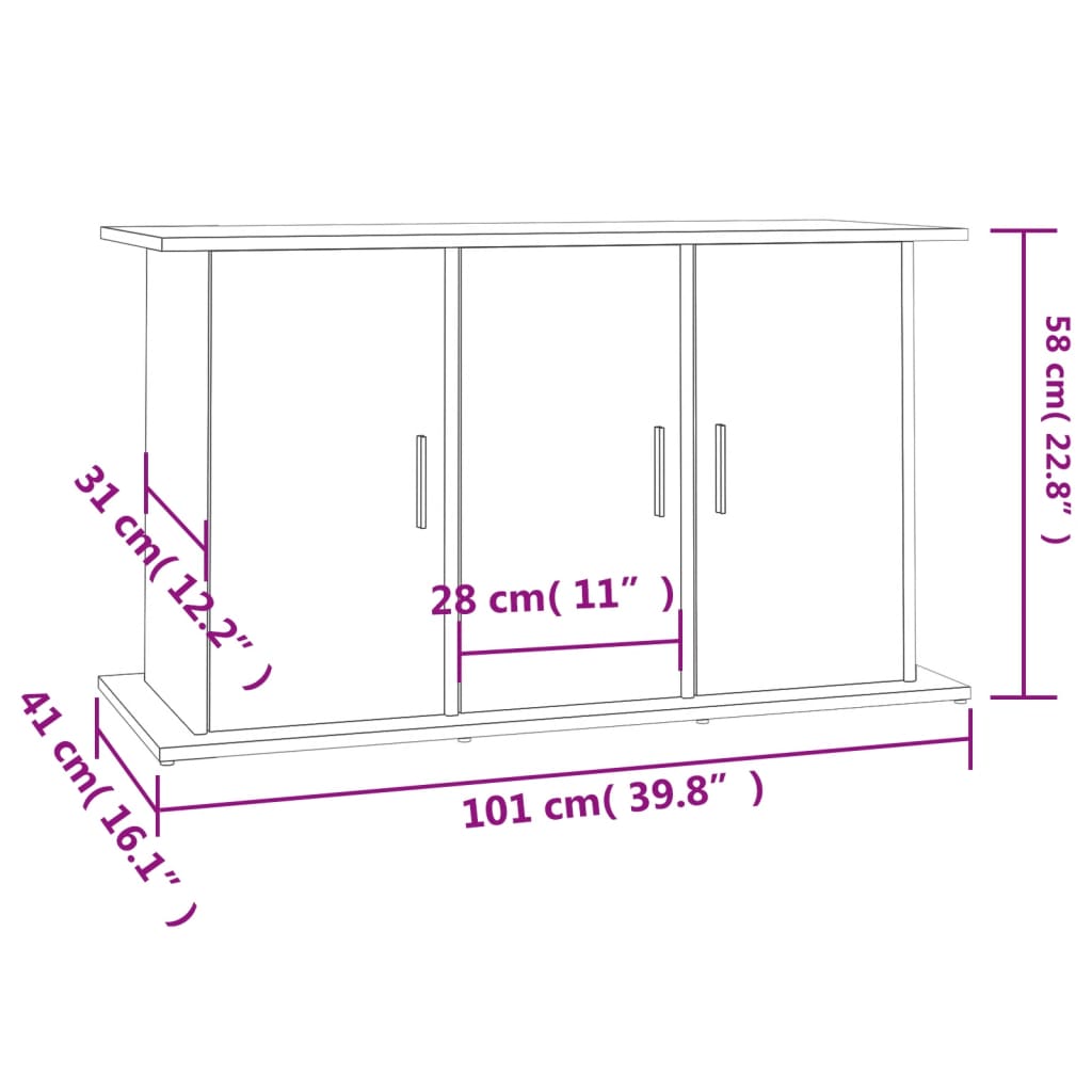 vidaXL Szafka pod akwarium, biała, 101x41x58 cm
