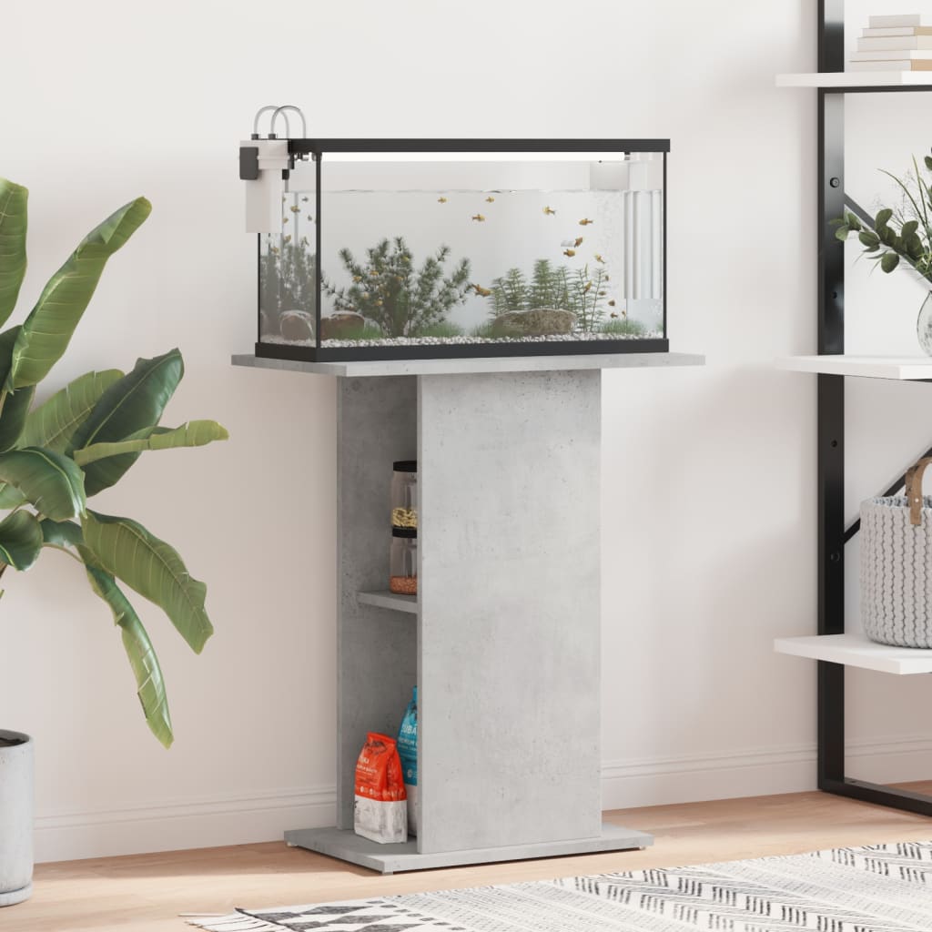 vidaXL Stojak pod akwarium Betonowy Szary 60,5x36x72,5 cm Drewno konstrukcyjne