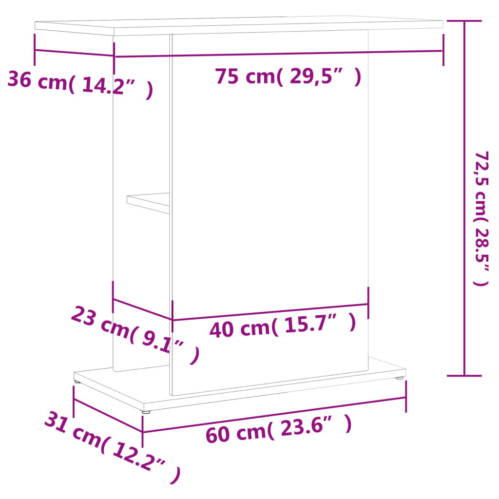 vidaXL Stojak pod akwarium biały 75x36x72,5 cm Drewno konstrukcyjne