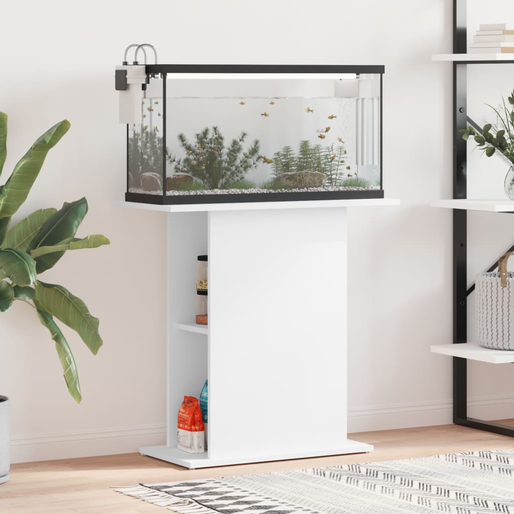 vidaXL Stojak pod akwarium biały 75x36x72,5 cm Drewno konstrukcyjne