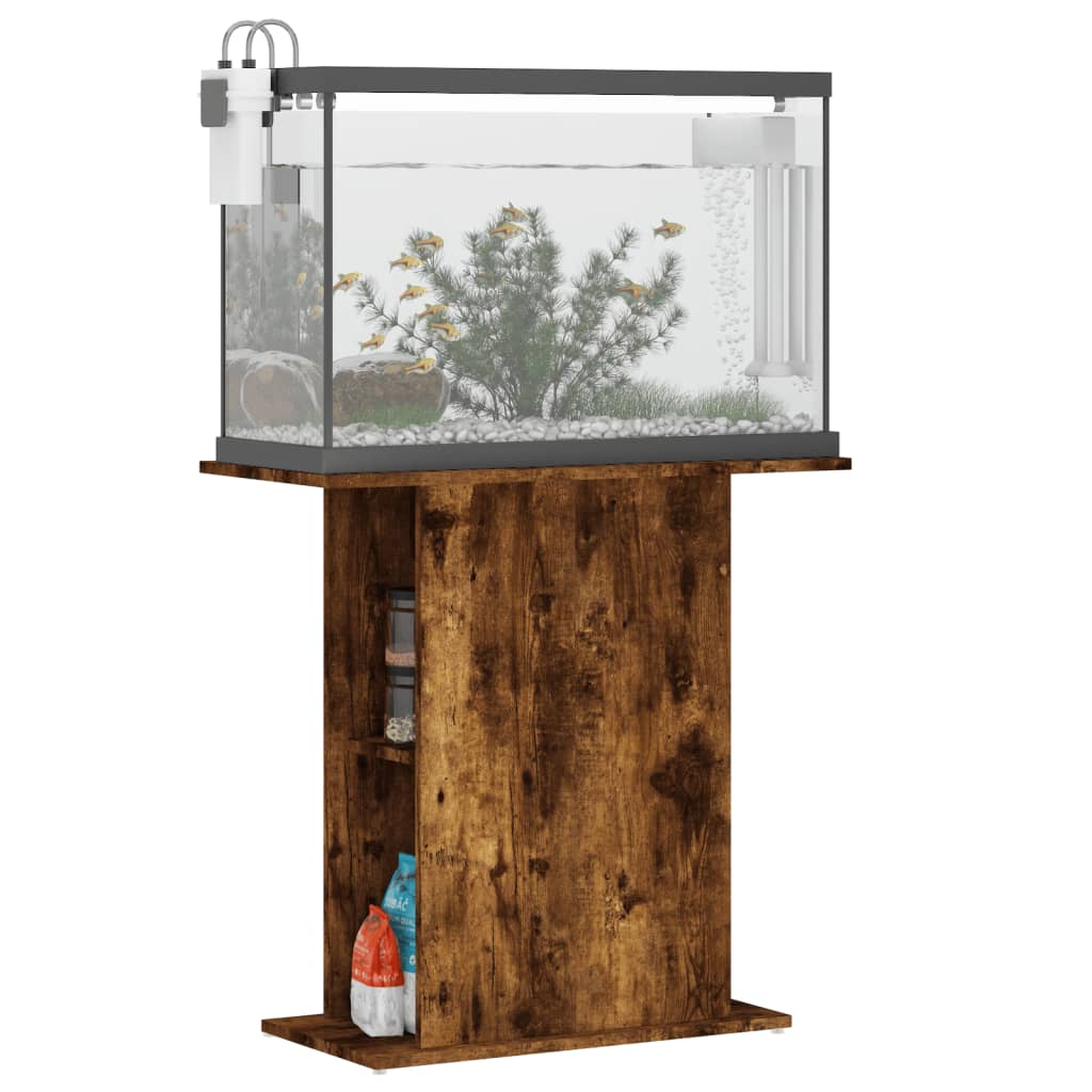 vidaXL Szafka pod akwarium, przydymiony dąb, 75x36x72,5 cm