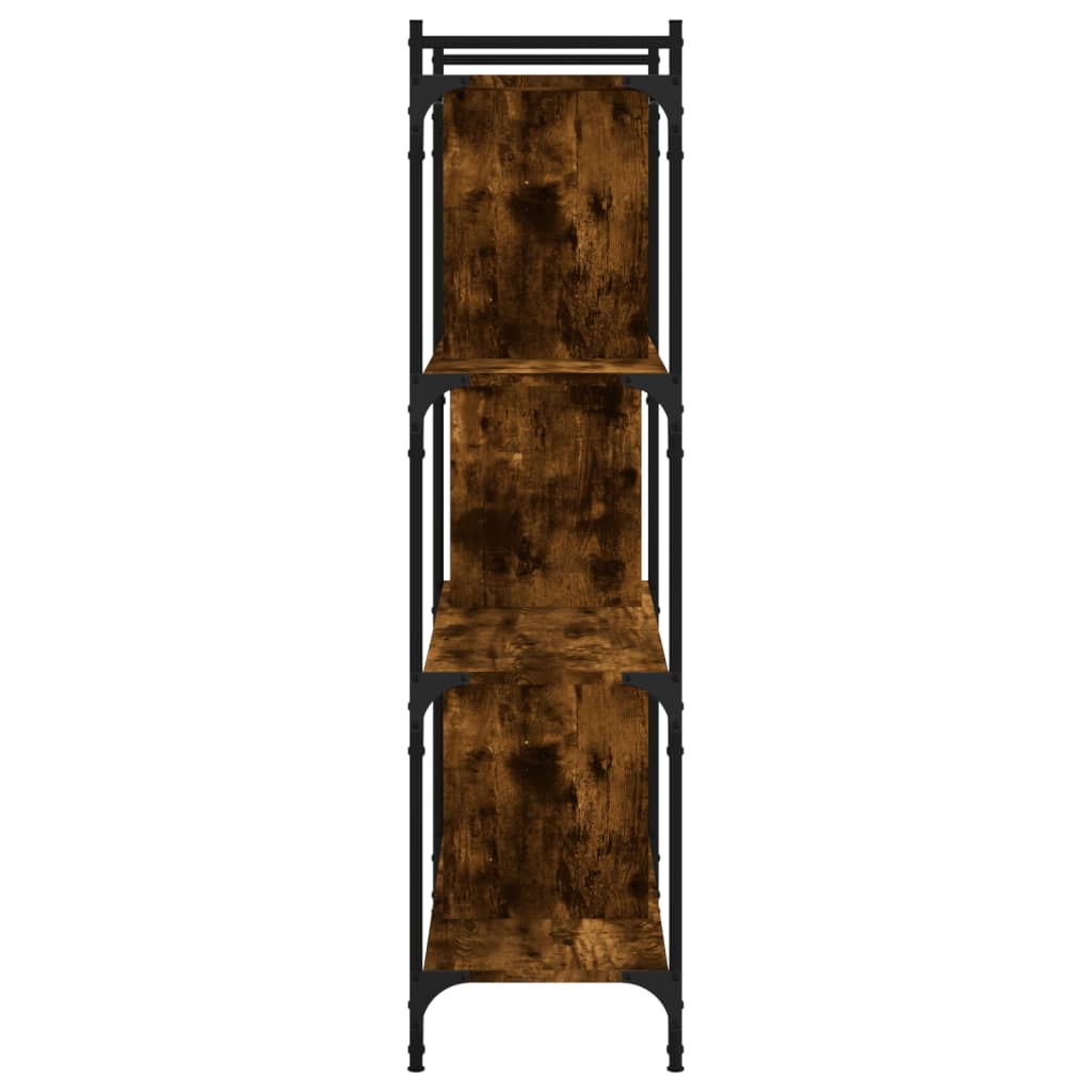 vidaXL 4-poziomowy regał na książki, przydymiony dąb, 76x32x123 cm