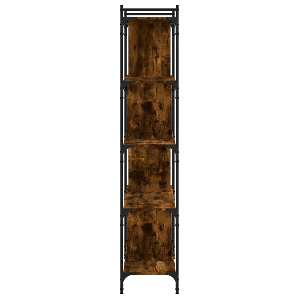 vidaXL 5-poziomowy regał na książki, przydymiony dąb, 76x32x158 cm