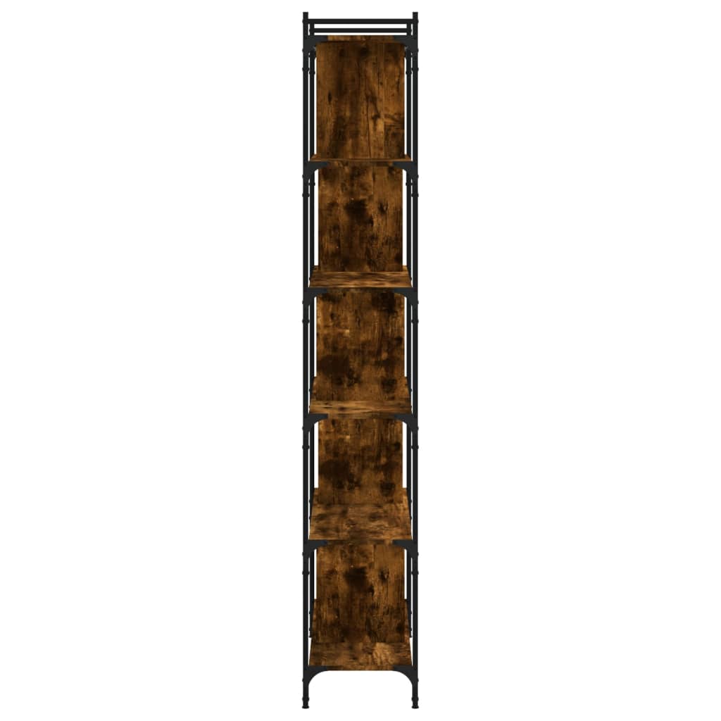 vidaXL 6-poziomowy regał na książki, przydymiony dąb, 76x32x192 cm